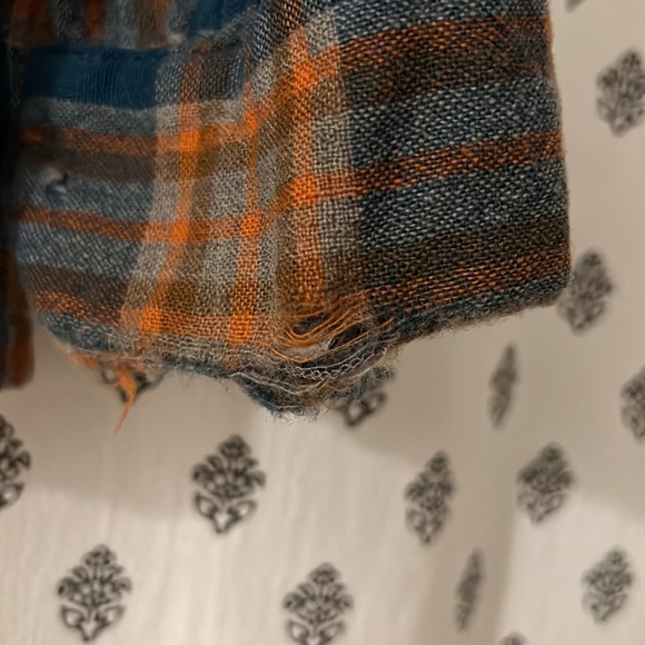 VTG Pendleton Orange and Blue Wool Men’s Flannel Size L - Picture 9 of 15